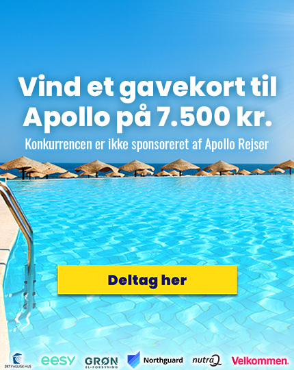 Vind et gavekort til Apollo Rejser på 7.500 kr.